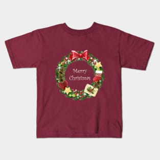 Christmas wreath Kids T-Shirt